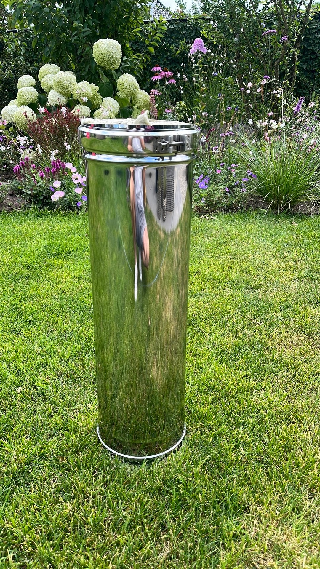 Dubbelwandige kachelbuis 75 cm, Ophalen, Afvoer, Zo goed als nieuw, Rvs