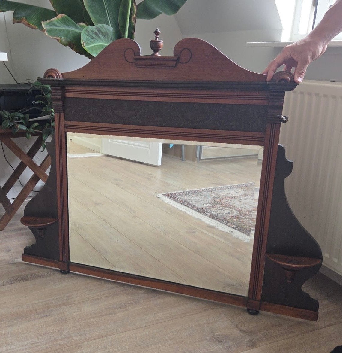 Spiegel hout antiek geslepen (ophalen Utrecht), Ophalen, Rechthoekig