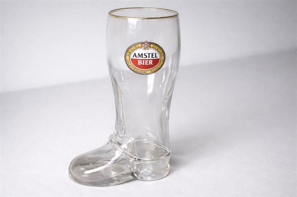 Klein Amstel glas-laarsje – 1970-1990 16,6 cm, Verzamelen, Ophalen of Verzenden, Zo goed als nieuw, Glas of Glazen, Amstel