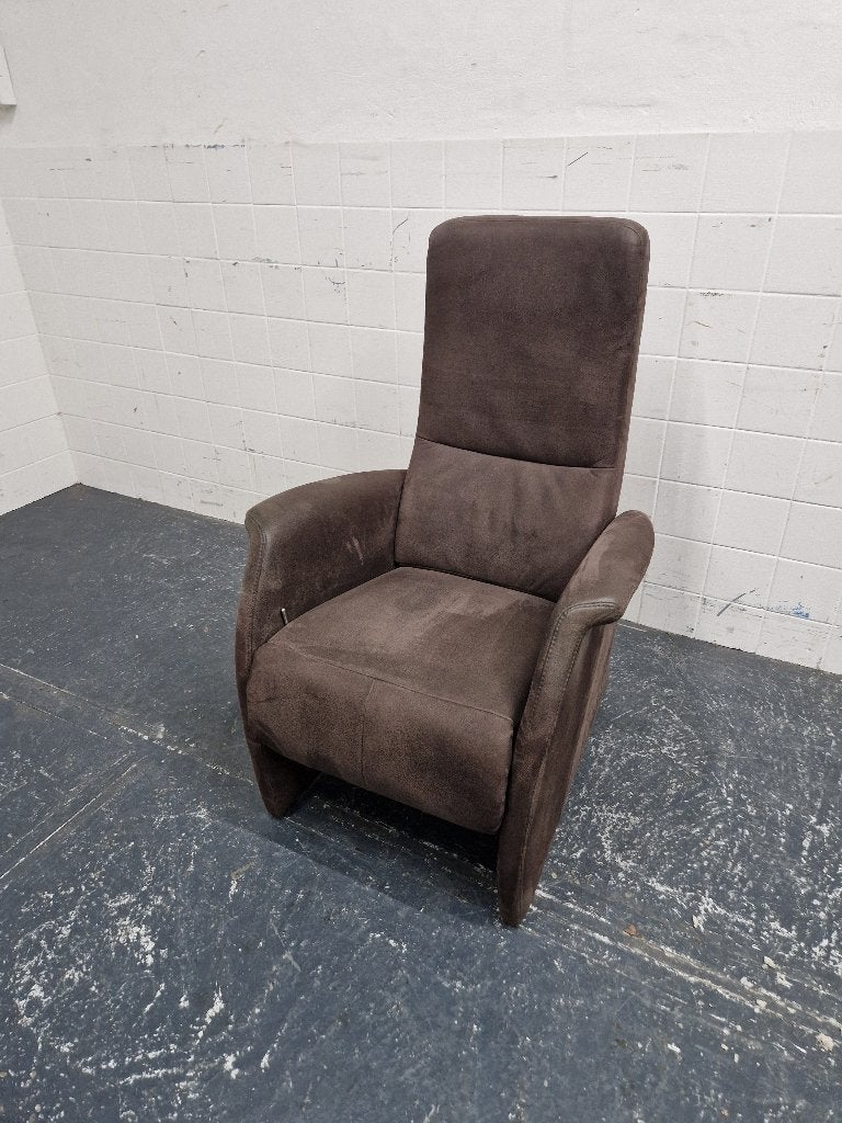 Relaxfauteuil antraciet grijze stof, Ophalen, Gebruikt, Onbekend, 75 tot 100 cm