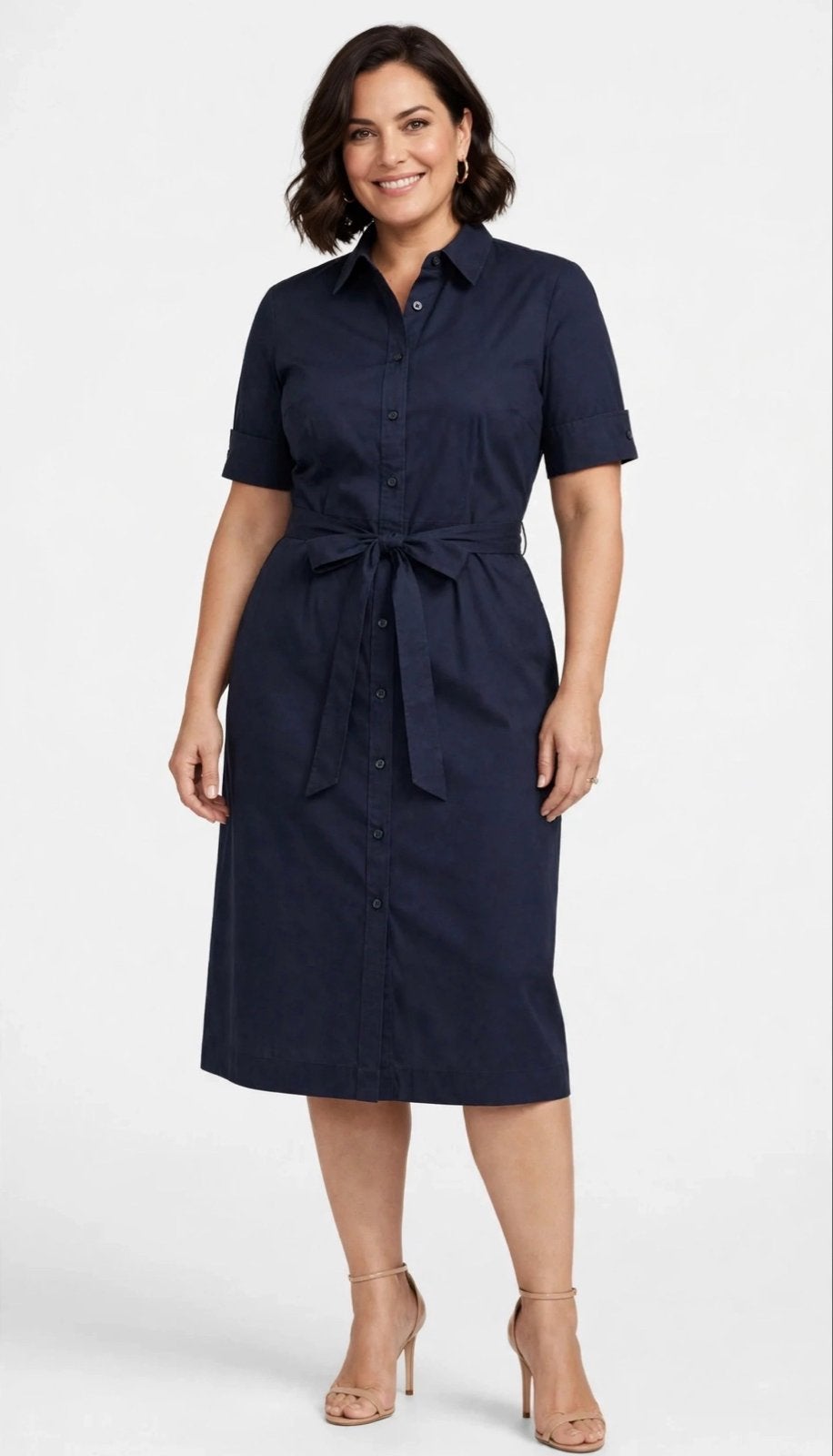 Lauren Ralph Lauren Jurk - Donkerblauw - Maat 42/44 (L), Kleding | Dames, Maat 42/44 (L), Zo goed als nieuw, Knielengte, Verzenden
