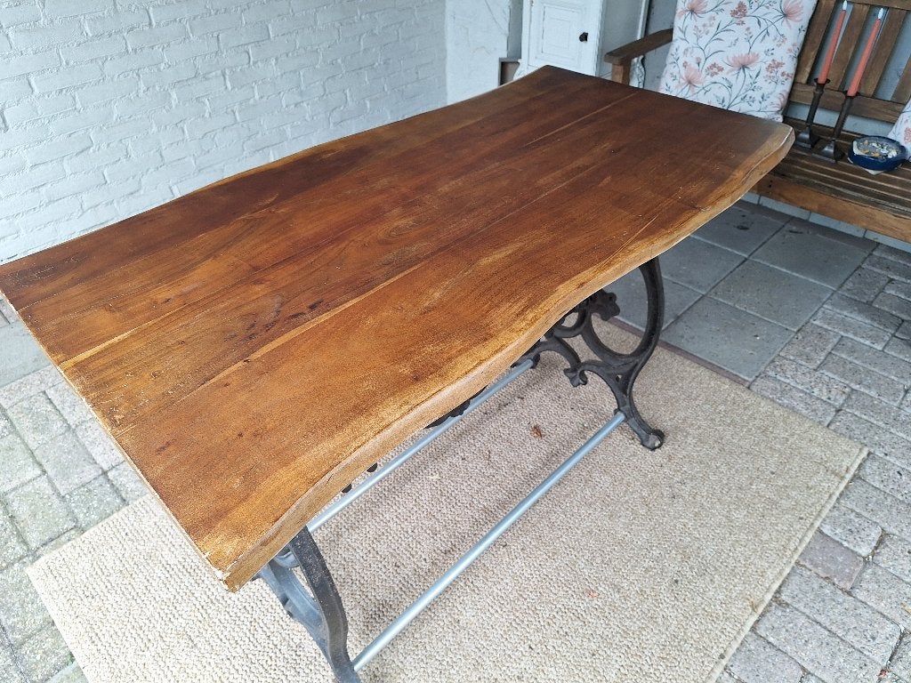 Zware gietijzeren tuintafel, Tuin en Terras, Tuintafels, Ophalen, Gebruikt, Rechthoekig, Metaal