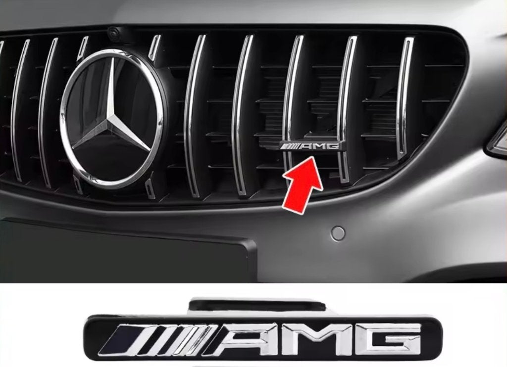 Mercedes Front Grill AMG Logo embleem A-Class CLA GLA C-Clas, Auto diversen, Ophalen of Verzenden