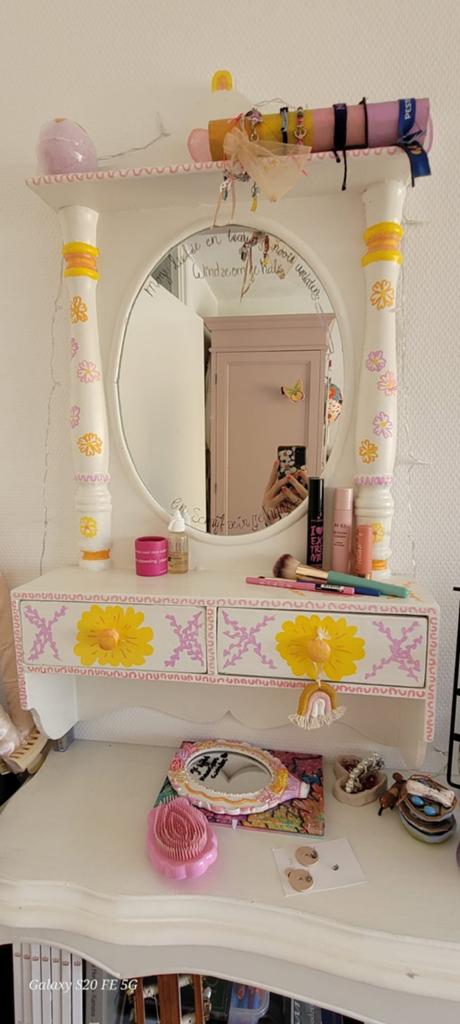 Kaptafel  make up spiegel kapspiegel wandspiegel, Antiek en Kunst, Antiek | Spiegels, Ophalen, Rechthoekig, Minder dan 50 cm