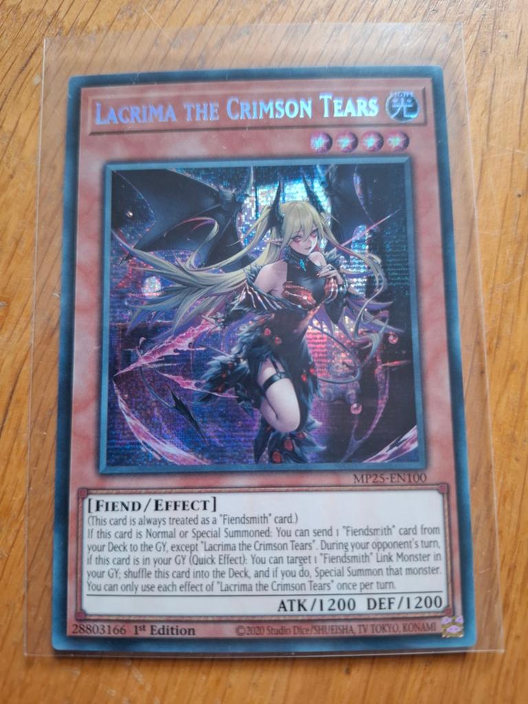 Lacrima the Crimson Tears  MP25  Secret Rare 1st  Ed  NM, Ophalen of Verzenden, Nieuw, Losse kaart, Foil
