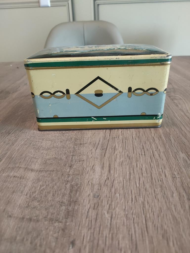 Vintage Kanis & Gunnink blik met stadsgezicht, Overige merken, Gebruikt, Ophalen of Verzenden, Koffie
