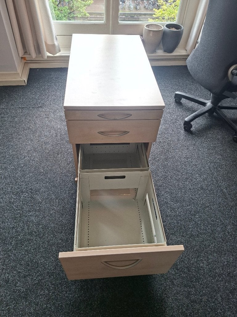 Verrijdbaar ladenblok voor onder/naast een bureau, Ophalen, Minder dan 50 cm, Kunststof, Klassiek