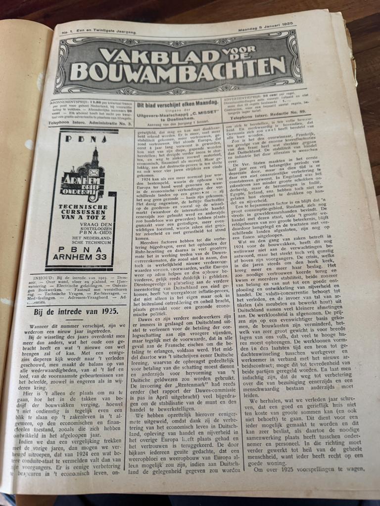 Vakblad voor Bouwvakken - Ingebonden Jaargang 1925, Ophalen of Verzenden, Gelezen, Overige typen