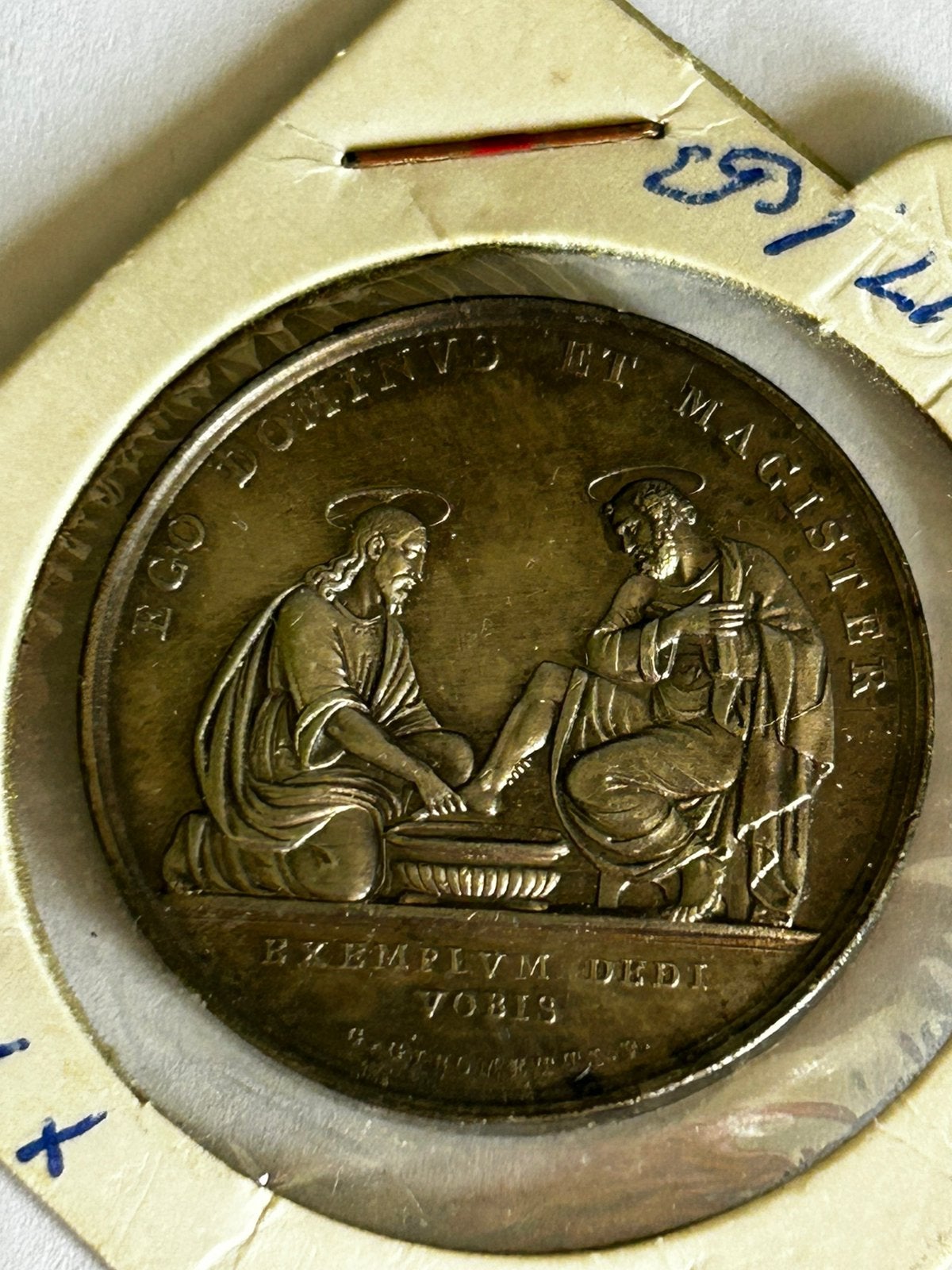 Zilveren Pauselijke Penning 1871 – Paus Pius IX Voetwassing, Ophalen of Verzenden, Zilver