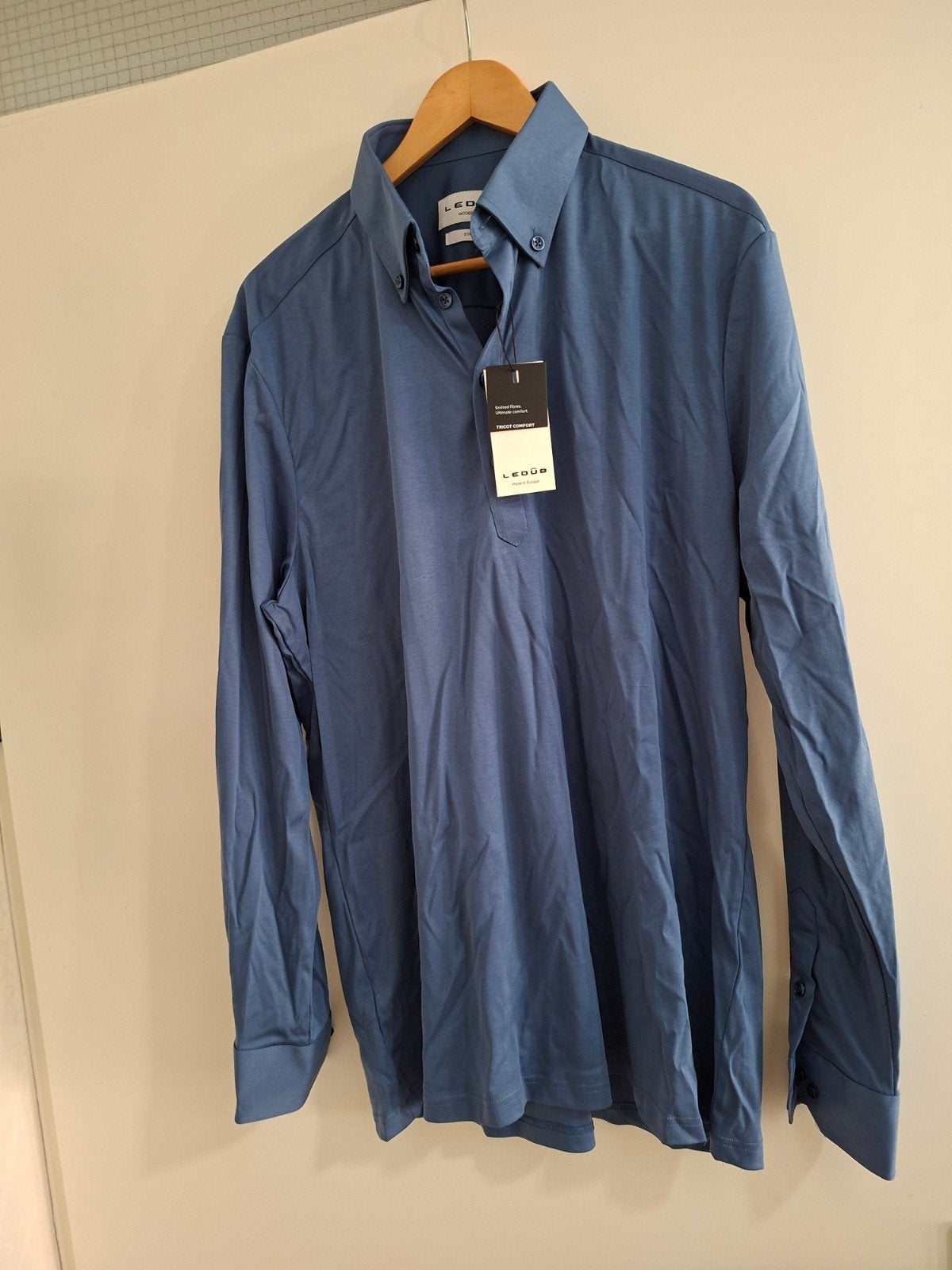 Ledûb Modern Fit Stretch overhemd - Nieuw met kaartjes, Kleding | Heren, Blauw, Nieuw, Ledûb, Ophalen of Verzenden