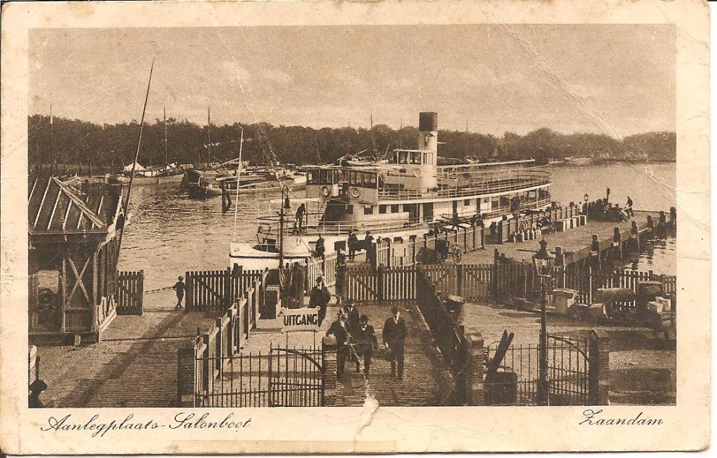Aanlegplaats Salonboot  Zaandam, Ophalen of Verzenden, 1920 tot 1940, Ongelopen, Noord-Holland
