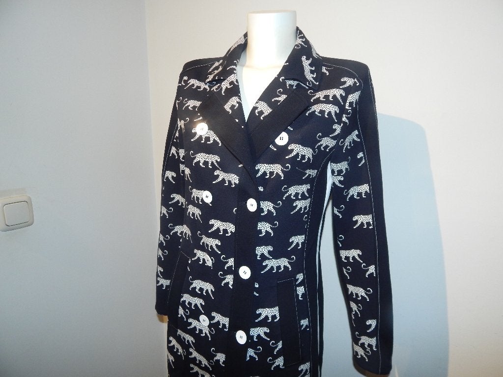 Marccain langere jas soft shell zwart wit panter print 38, Maat 38/40 (M), Verzenden, Zwart, Zo goed als nieuw