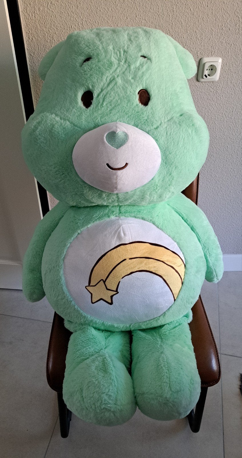 Z.g.a.n. 125 cm grote groene TROETELBEER, Ophalen, Groen, Beer, Zo goed als nieuw