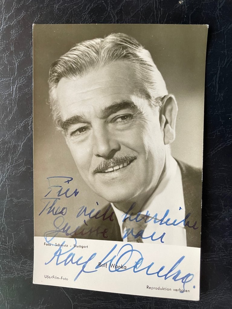 ansichtkaart van Ralf Wonka met echte handtekening., Verzenden, 1940 tot 1960, Sterren en Beroemdheden