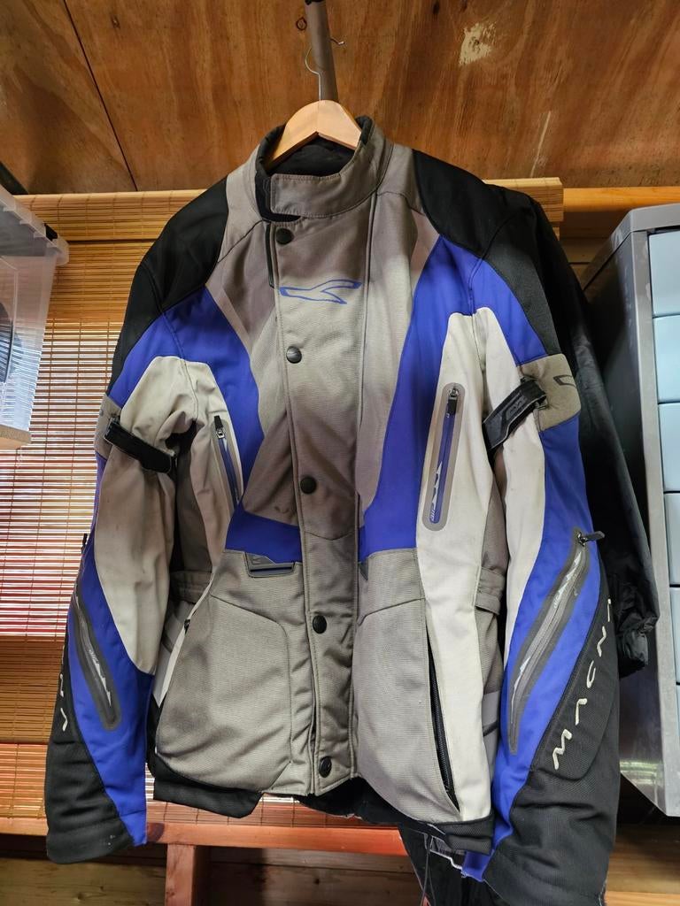 "Macna" motorjas - grijs/blauw/zwart mt xxl, Jas | textiel, Heren, Ophalen of Verzenden, Tweedehands
