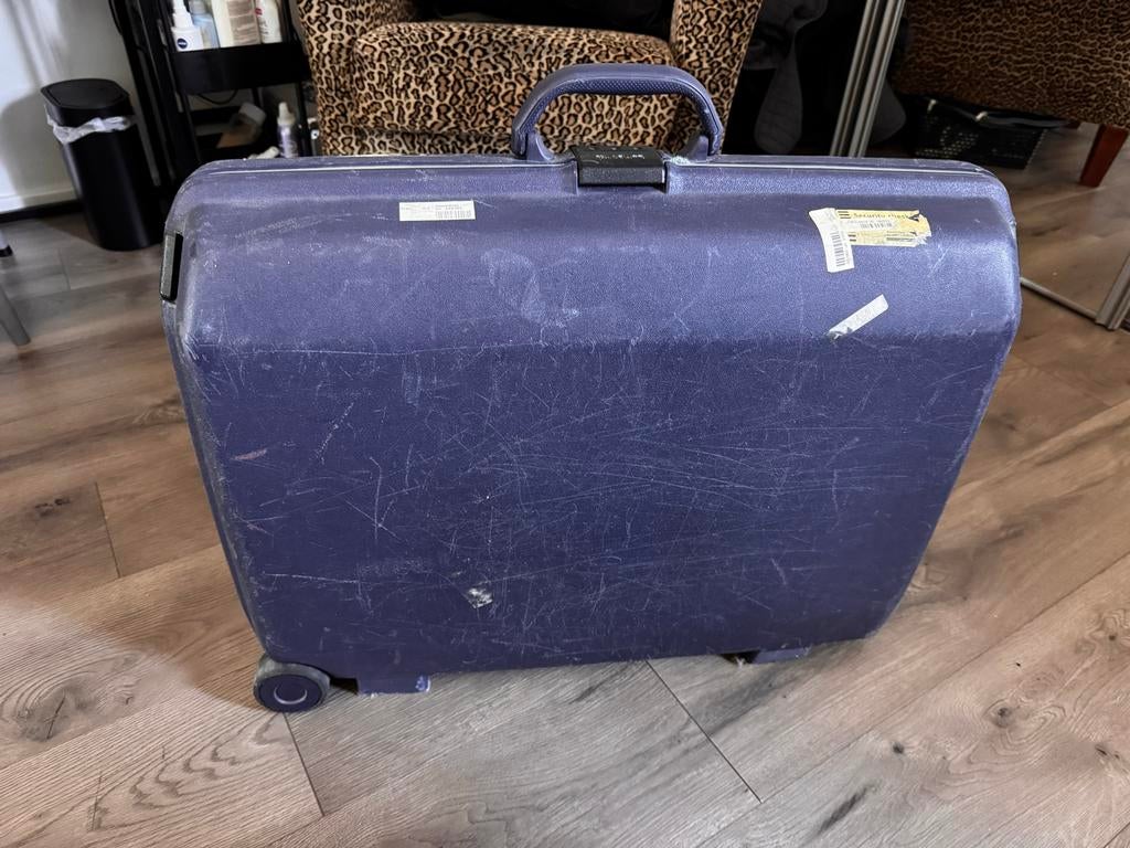 Samsonite Koffer met Wieltjes - Gebruikt, Gebruikt, 20 tot 30 cm, Blauw, 60 tot 80 cm