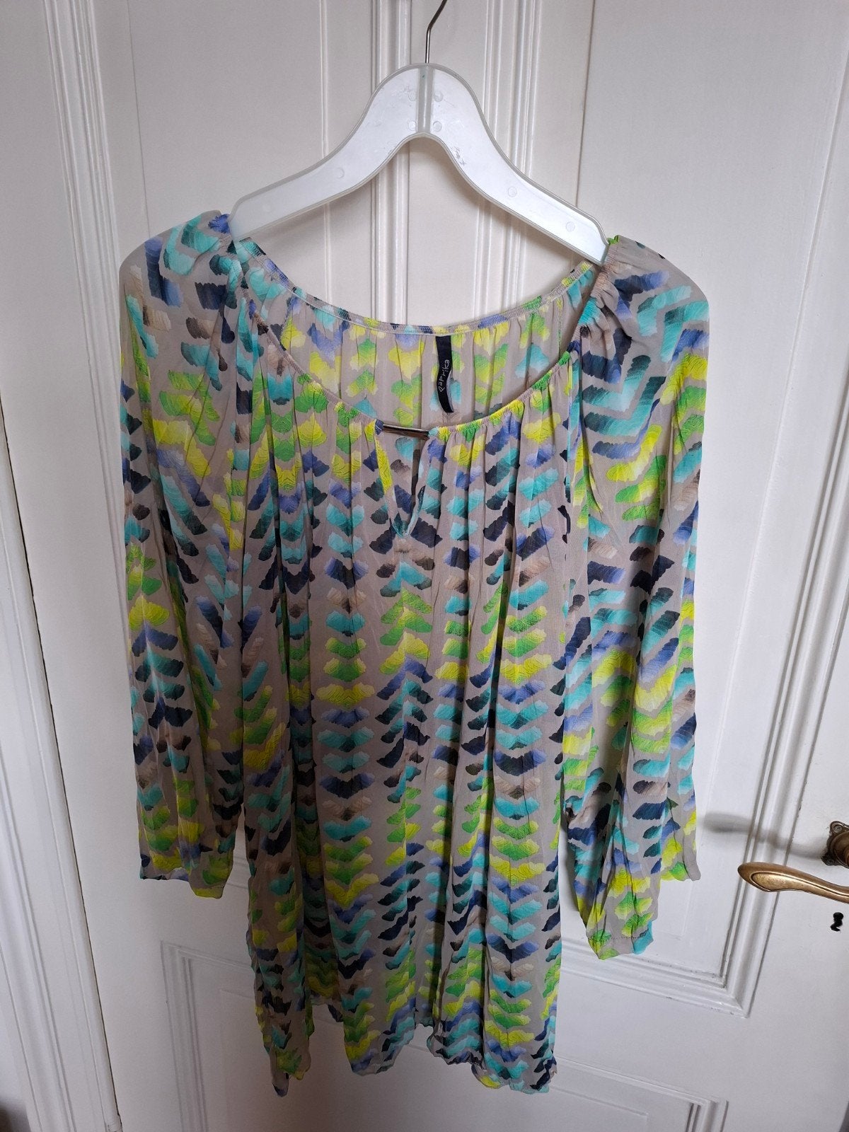 Paprika fleurige blouse / tuniek mt T4, Meerkleurig, Maat 46/48 (XL) of groter, Ophalen of Verzenden, Zo goed als nieuw