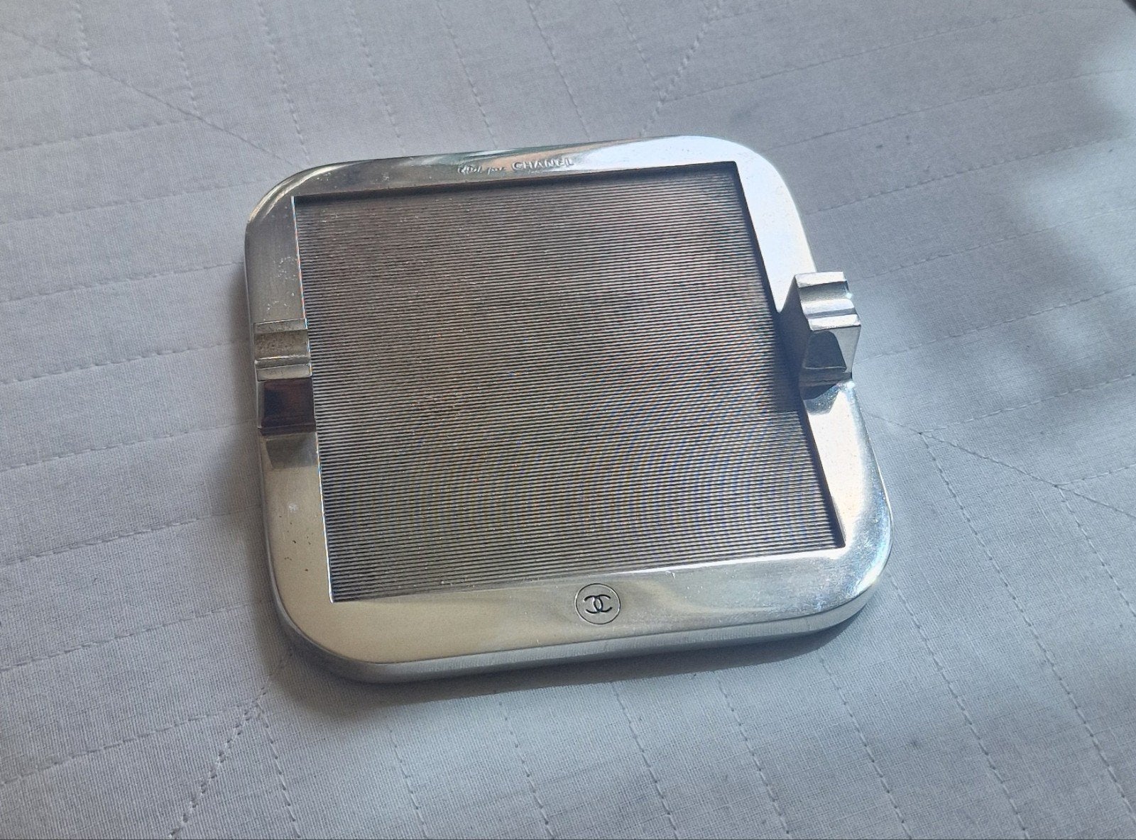 Chanel Vintage Silver Plate Note Pad and Pen Hol, Ophalen, Nieuw