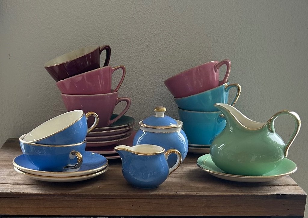 pastel servies oa Villeroy & Boch, Gebruikt, Ophalen of Verzenden, Overige stijlen, Kop(pen) en/of Schotel(s)