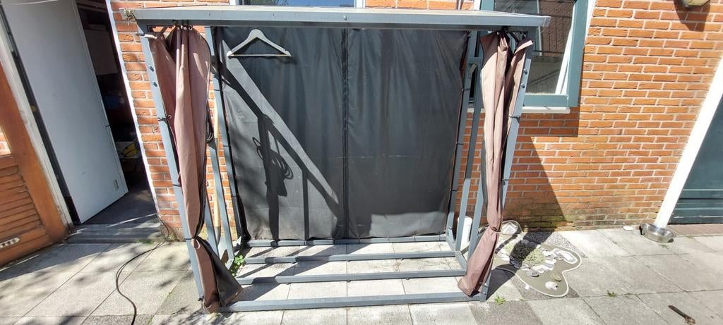 2xHouthok opslag ruim 2 kuub, 180x80x180 met doeken en afdak, Ophalen, Gebruikt, Metaal, Overige typen