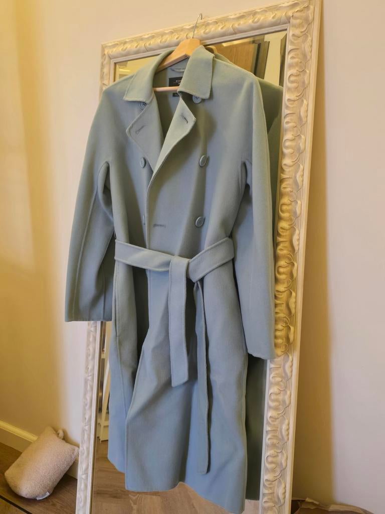 Max Mara Weekend cashmere trenchcoat M 38, Kleding | Dames, Maat 38/40 (M), Max Mara Weekend, Blauw, Ophalen of Verzenden