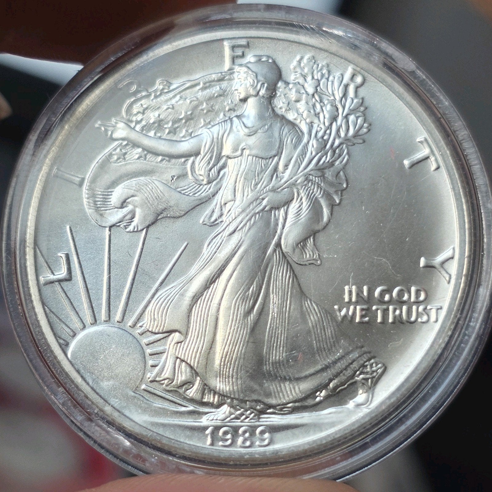 1oz 1989 Eagle Usa, Verzenden, Noord-Amerika, Losse munt, Zilver