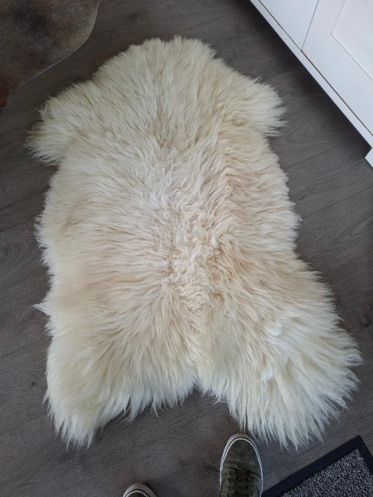 Mooi dik schapenvel, Ophalen, 100 tot 150 cm, Wit, 50 tot 100 cm