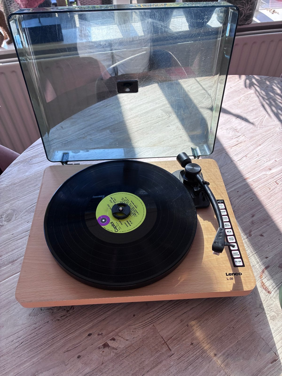 Lenco L-30 Platenspeler met USB-aansluiting en stofkap, Overige merken, Automatisch, Ophalen of Verzenden, Zo goed als nieuw