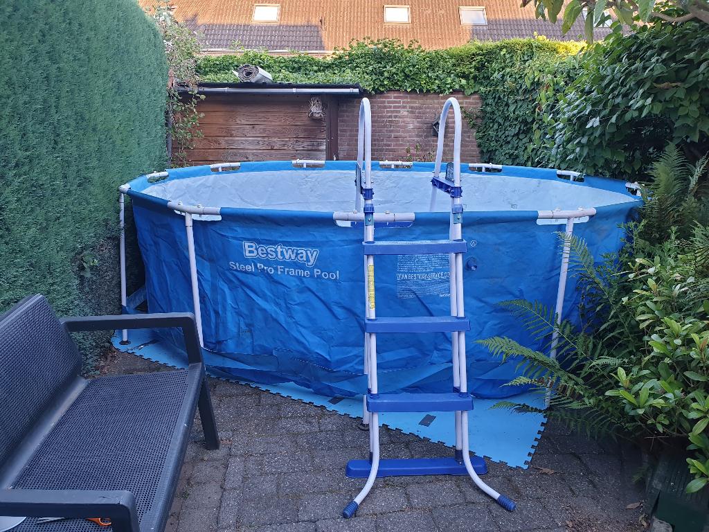 Snel weg - compleet zwembad Ø366 + pomp+trap — scherpe prijs, Tuin en Terras, Zwembaden, Ophalen, Gebruikt, 80 tot 120 cm, Rond