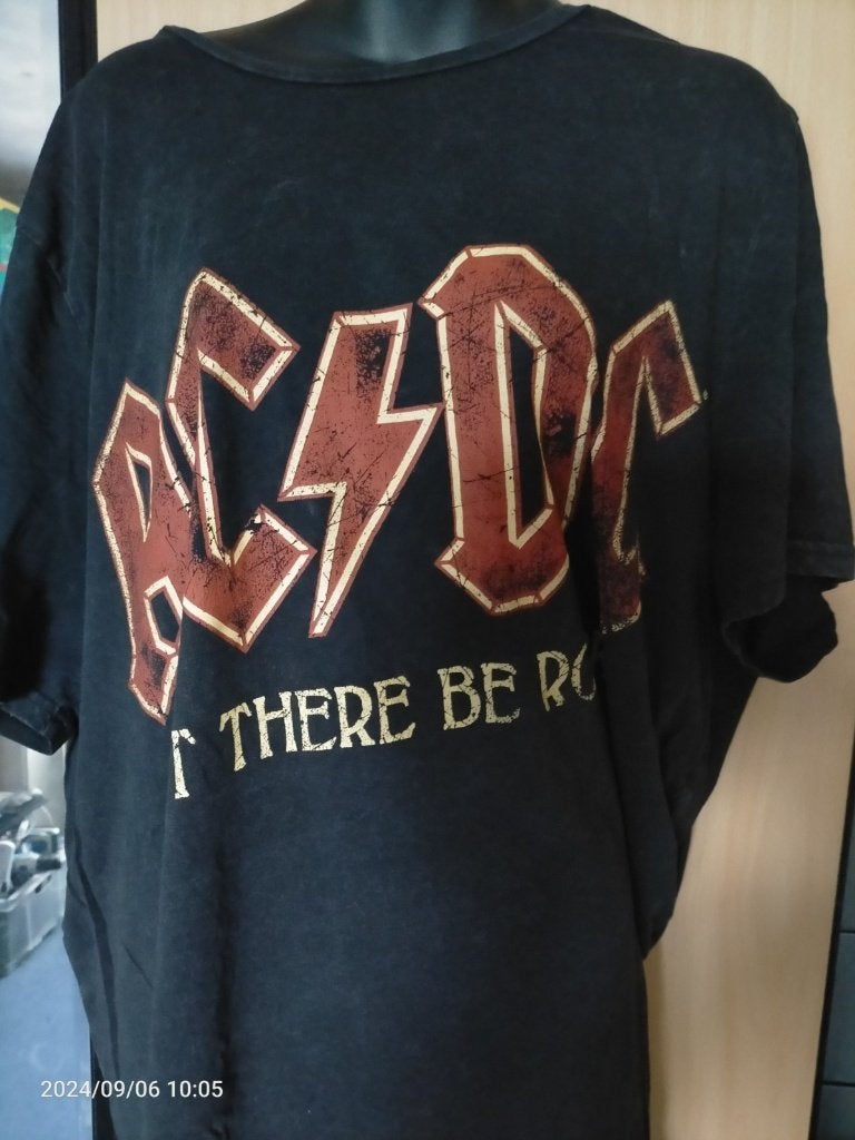 Shirt Ac / dc let there be rock, Verzenden, Zo goed als nieuw, Overige maten, Zwart