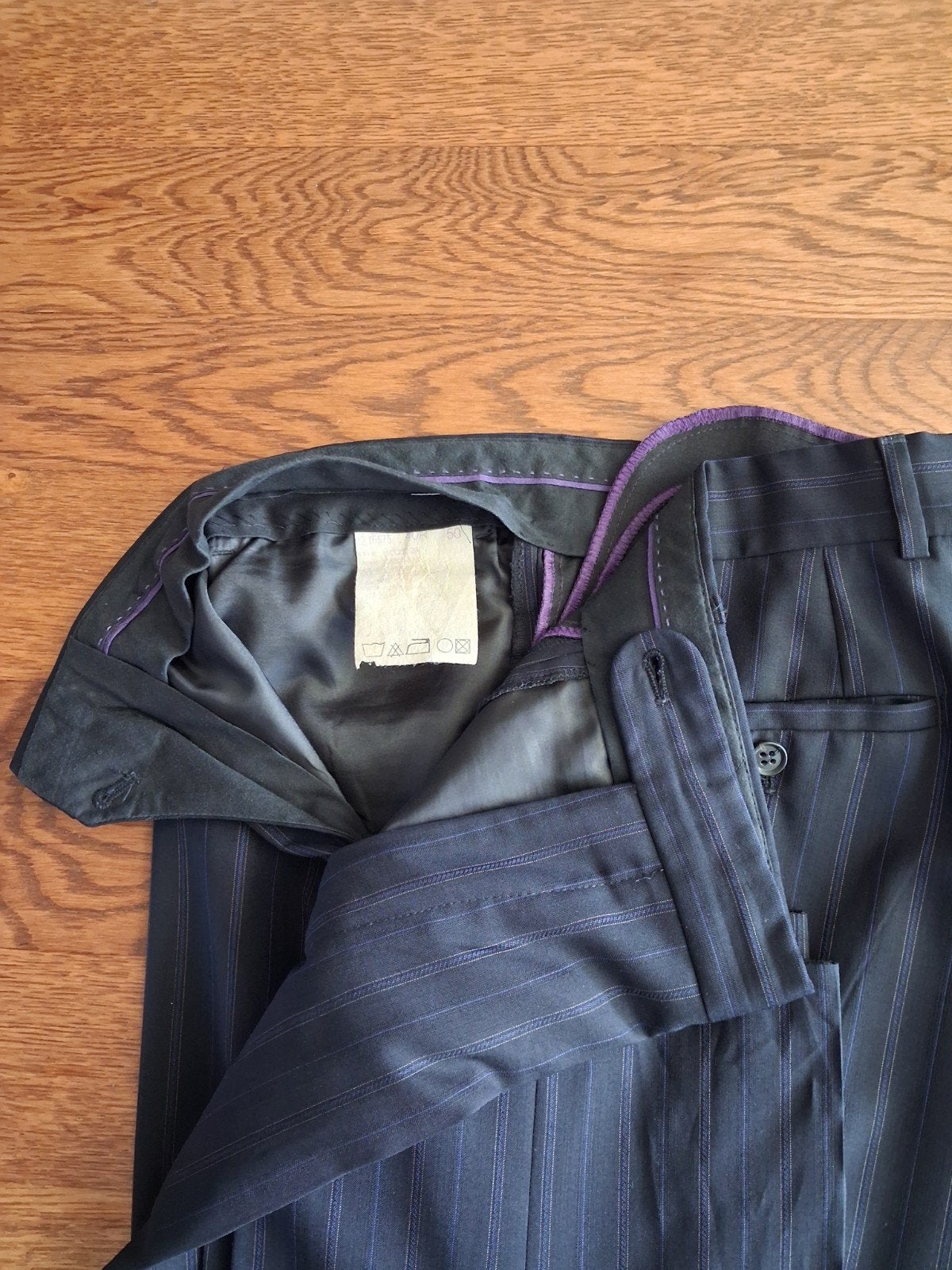 Trouwpak maat 50 Peter Holland met blauwe blouse, Ophalen