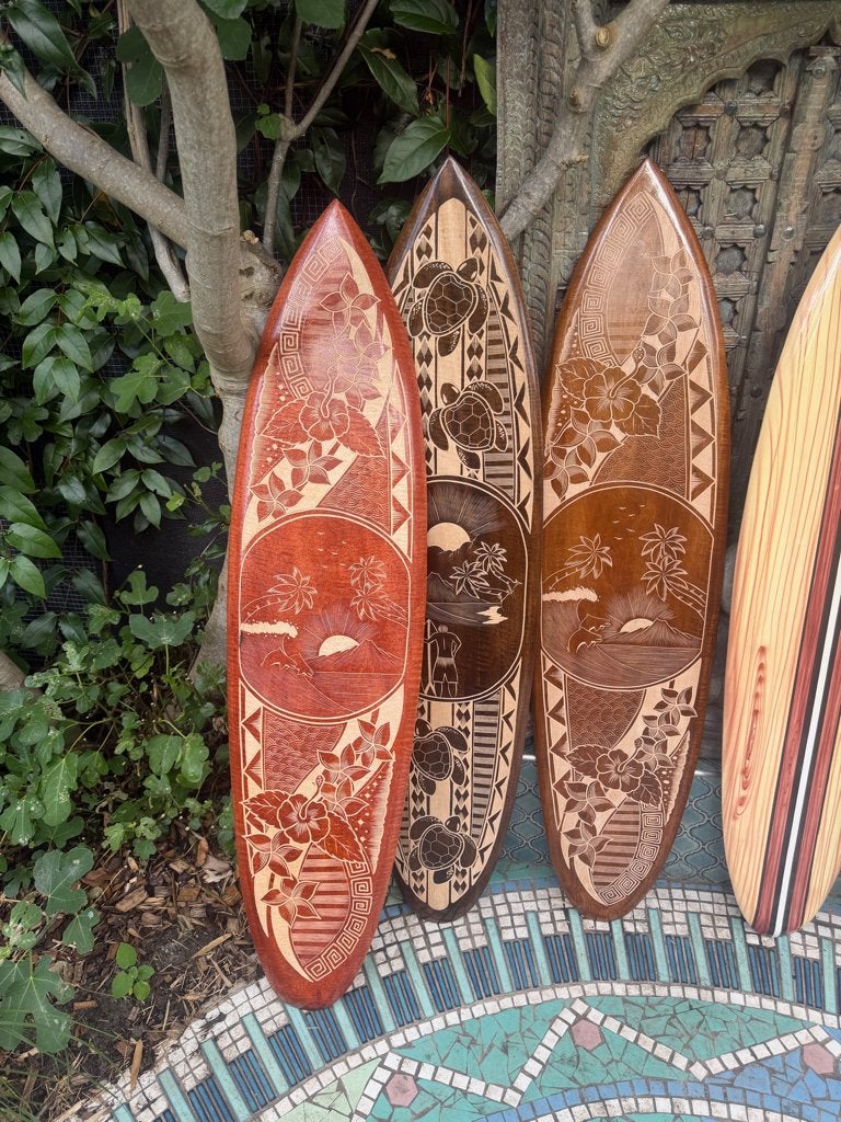 Foto 2 van Surfplank handwerk wanddecoratie Bali Boho mancave Indonesie