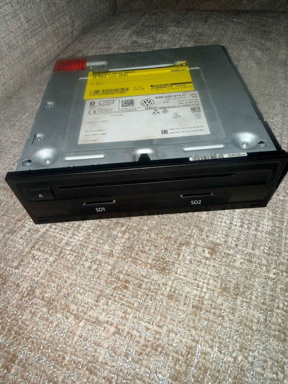 Volkswagen MIB2 Multimedia Unit 3Q0035874C, Ophalen of Verzenden, Gebruikt