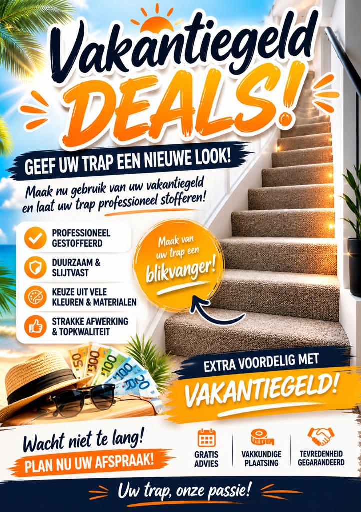 Vaste trap stoffering open trap stoffering slaapkamers, Huis en Inrichting, Stoffering | Vloerbedekking, Crème, 75 m² of meer