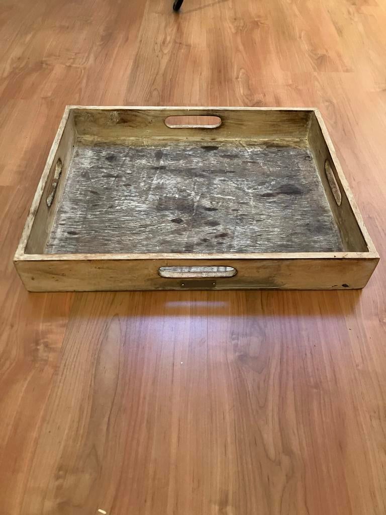 Authentiek Houten Dienblad - Rustieke Look, Ophalen, Gebruikt, Rechthoekig, Hout