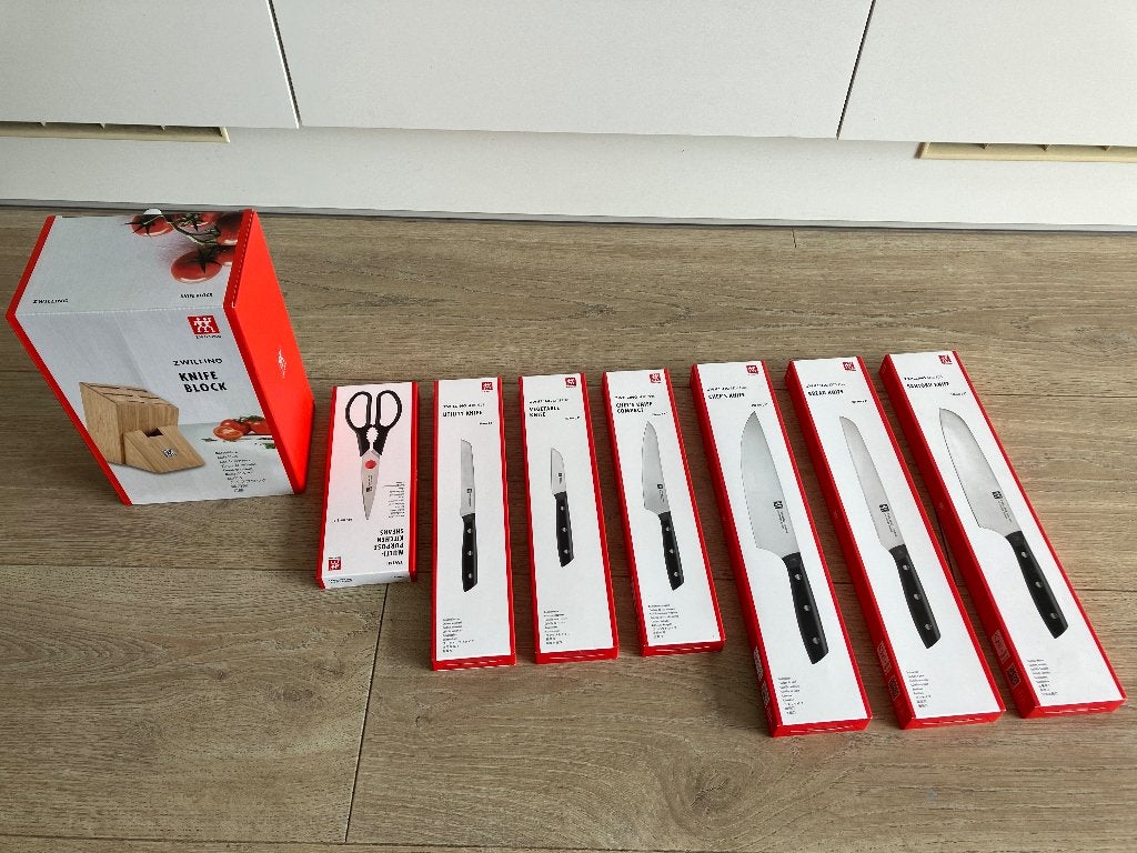Zwilling Messenblok met diverse messen en schaar, Huis en Inrichting, Ophalen of Verzenden, Nieuw, Rvs of Chroom