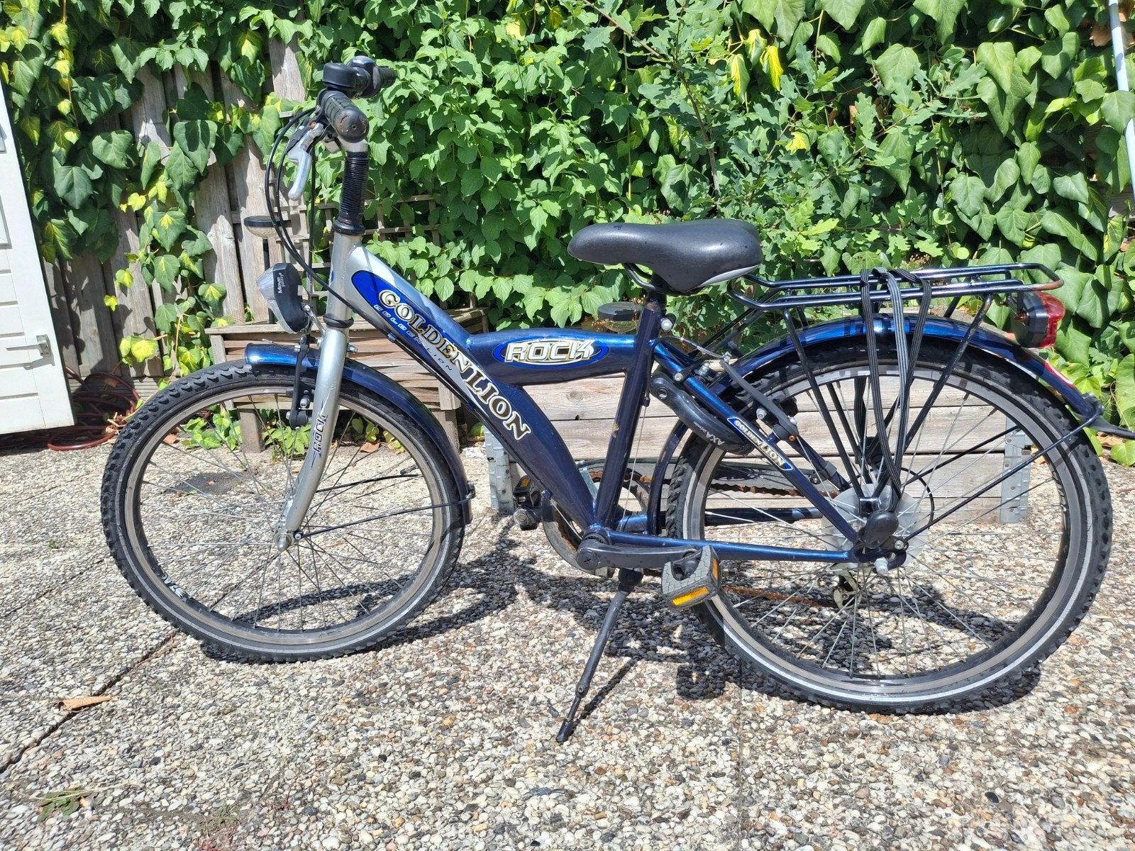 Golden Lion Rock Fiets - Blauw/Zilver, Gebruikt, Velgrem, Versnellingen, Minder dan 49 cm