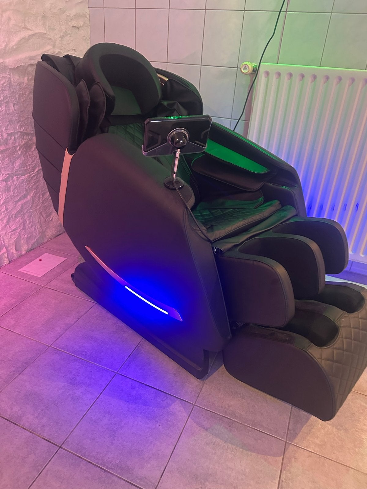 Luxe Massagestoel met Zero Gravity en Verwarming, Zwart, Leer, Ophalen of Verzenden, Zo goed als nieuw