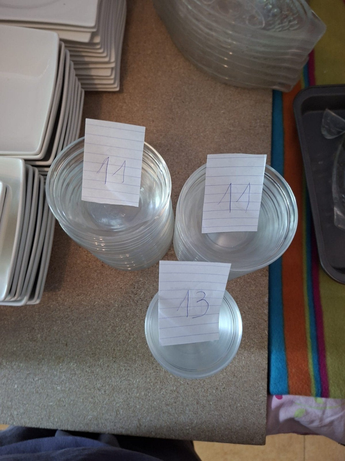 Glazen schaaltjes voor dessert en  theezakjes (22 + 13 stu, Ophalen, Gebruikt, Glas, Schaal