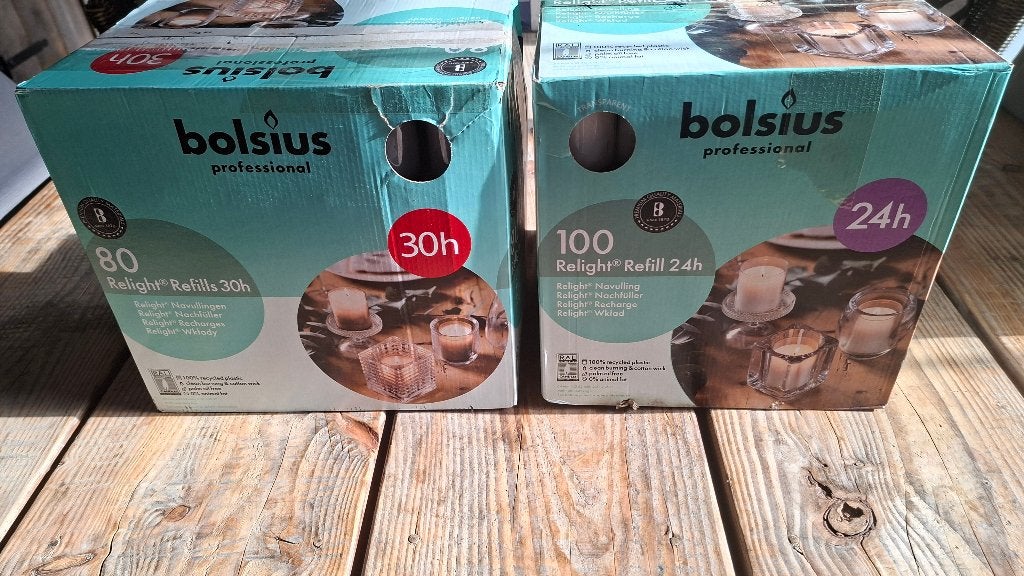 Bolsius Relight Refill Kaarsen 24uur en 30uur, Overige materialen, ., Nieuw, Ophalen of Verzenden