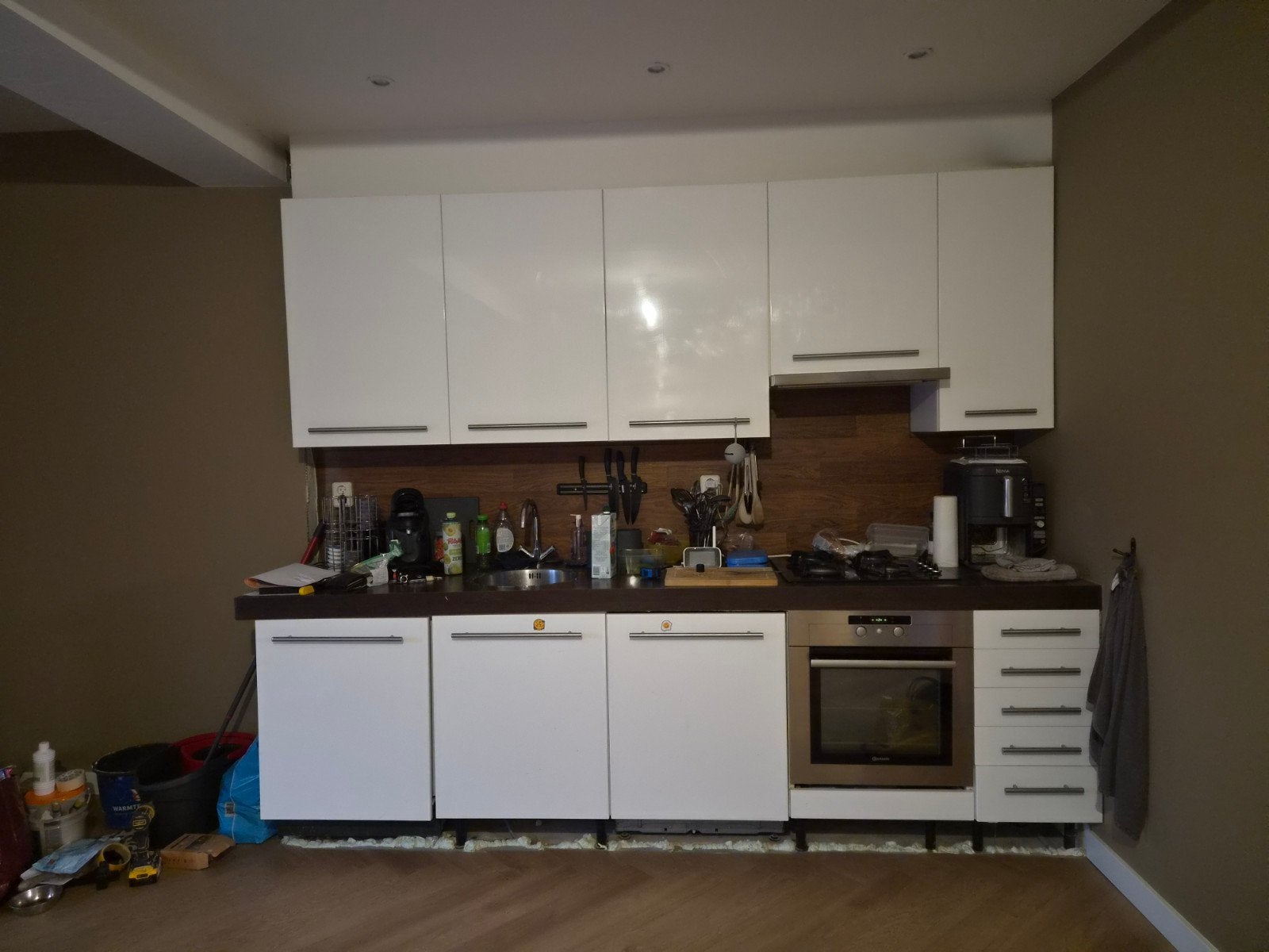 Complete keuken met apparatuur - zelf demonteren en ophalen, Ophalen, Gebruikt, Wit, Enkelwandige keuken
