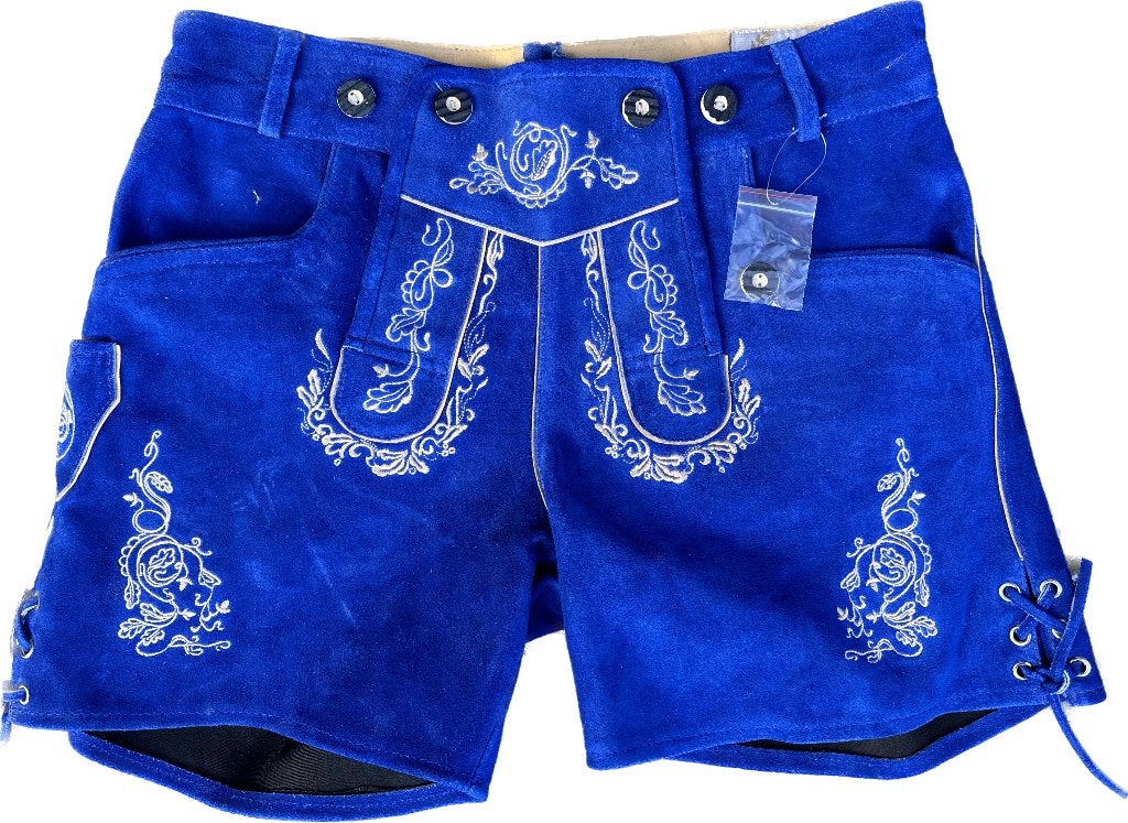 Dames lederhose maat 40 & 42 blauw, Trachtenmode.nl, Maat 42/44 (L), Nieuw, Ophalen of Verzenden
