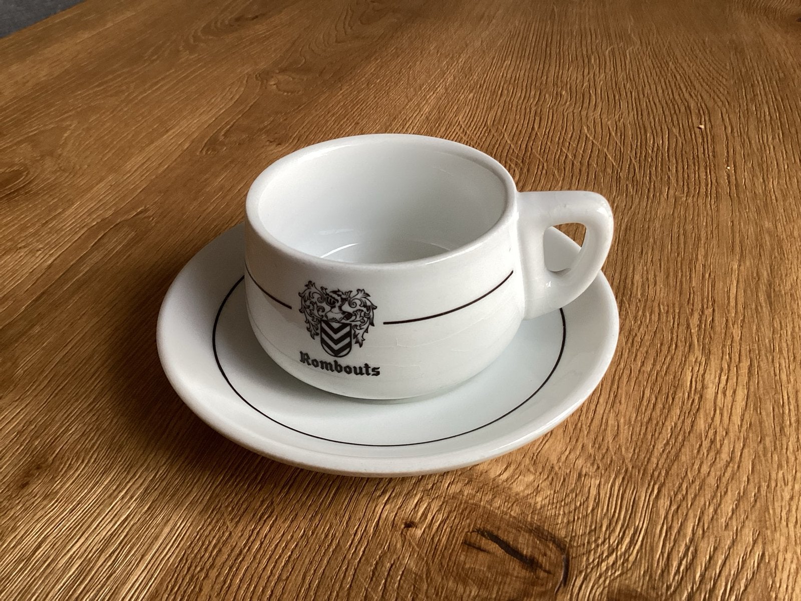Rombouts Koffiekopje met schotel, Gebruikt, Overige merken, Keramiek, Vintage