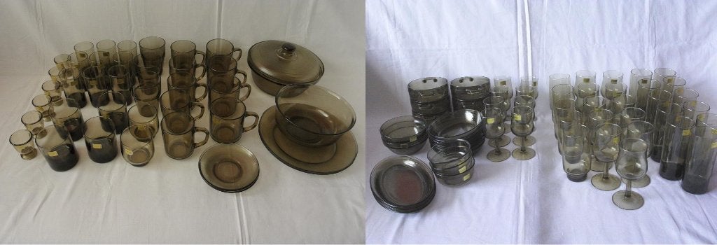 Servies arcoroc luminarc france bruin (retro vintage antiek), Huis en Inrichting, Keuken | Servies, Ophalen, Overige stijlen, Compleet servies