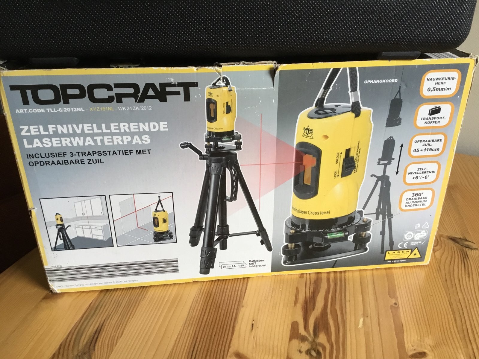 Topcraft Zelfnivellerende Laserwaterpas met Statief, Doe-het-zelf en Verbouw, Ophalen, Zo goed als nieuw, Licht