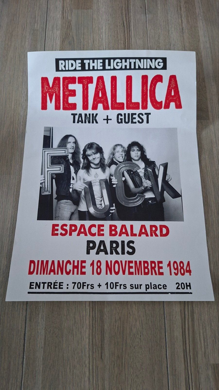 Metallica concertposter - Ride the Lightning (1984), Verzamelen, Posters, Ophalen of Verzenden