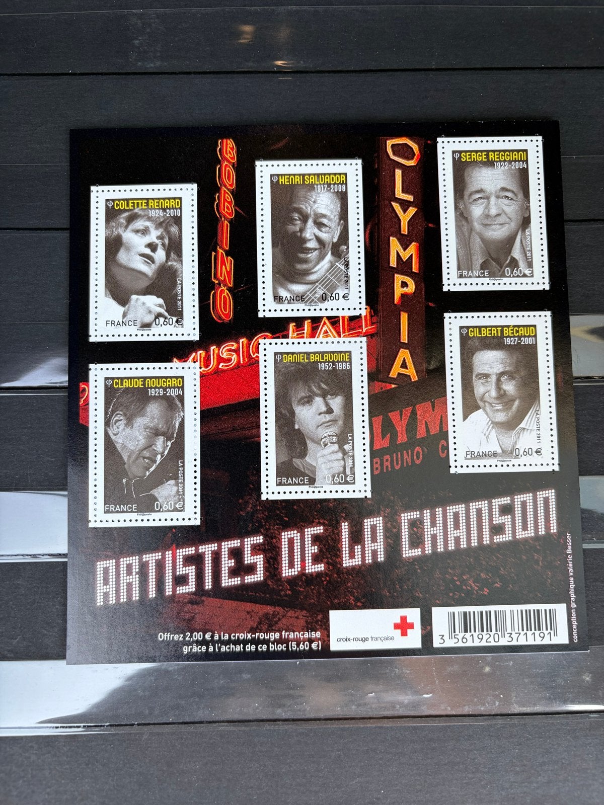 Franse postzegelvel 'Artistes de la Chanson' (2011), Ophalen of Verzenden, Postfris