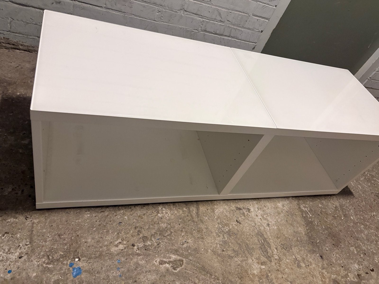 Ikea Besta basiselement wit met glas bovenzijde, Huis en Inrichting, Ophalen, Gebruikt