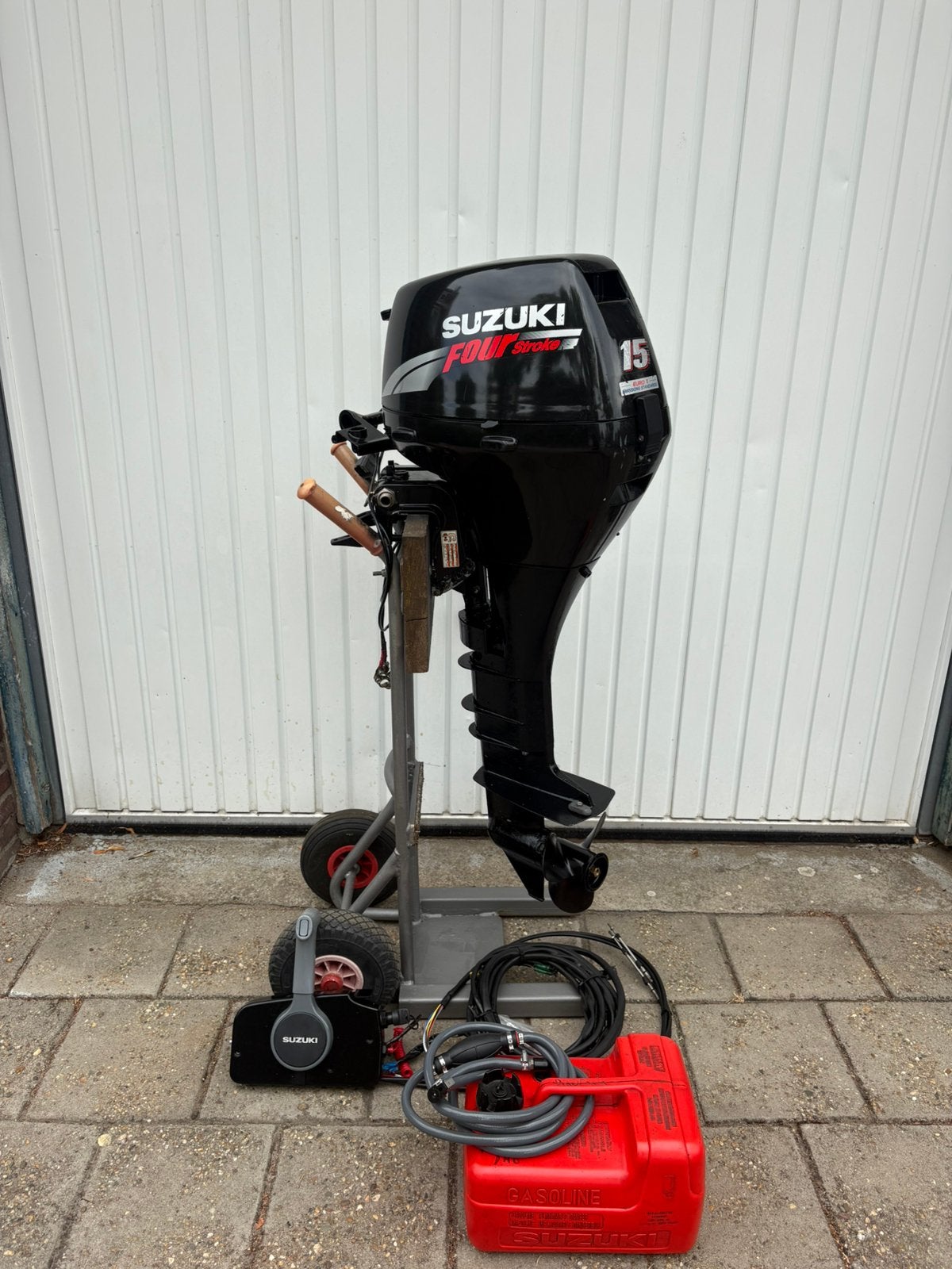 Suzuki 15 pk 4 takt langstaart buitenboordmotor boot motor., Watersport en Boten, Ophalen, 10 tot 30 pk, Gebruikt, Viertaktmotor