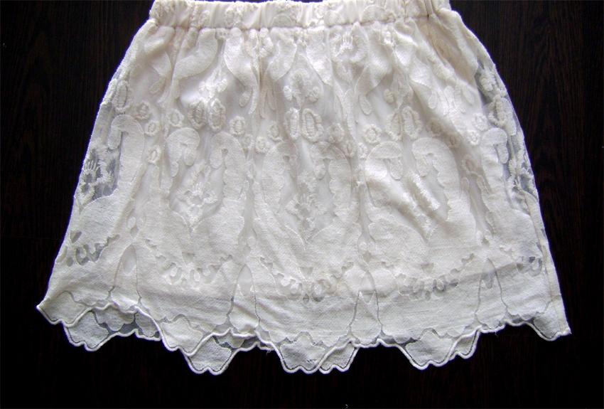 kant rok vintage creme gothic lolita retro pastel-goth boho, Verzenden, Vintage retro, Beige, Zo goed als nieuw